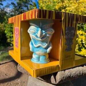 TIKI MUG 4 PIECE SET 12 OZ CERAMIC NEW IN BOX